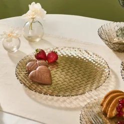 Discount Braid Lustre Glass Dinner Plate, 28cm, Dinner Plates