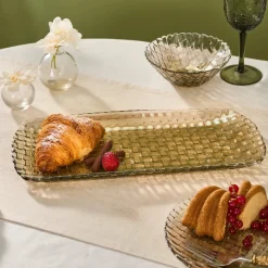 Hot Braid Lustrous Glass Large Serving Platter, 39x17cm, Serving Platters