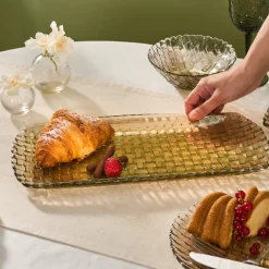Hot Braid Lustrous Glass Large Serving Platter, 39x17cm, Serving Platters