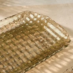 Hot Braid Lustrous Glass Large Serving Platter, 39x17cm, Serving Platters