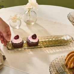 Sale Braid Lustrous Glass Small Serving Platter, 16x8.5cm, Serving Platters