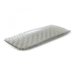Online Braid Lustrous Glass Large Serving Platter, 32,5x13,5cm, Serving Platters