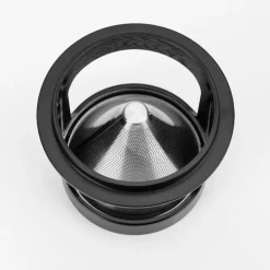 Outlet Brewy Glass Coffee Dripper Mug, 300ml, Black Transparent Mugs