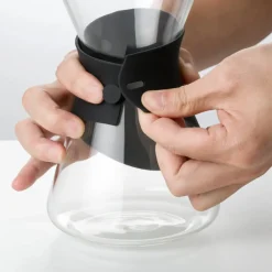 Clearance Brewy Glass Coffee Dripper, 700ml, Black Transparent Cafetieres