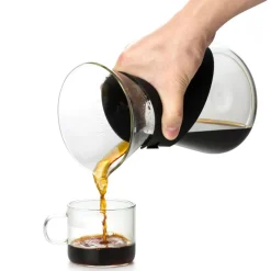 Clearance Brewy Glass Coffee Dripper, 700ml, Black Transparent Cafetieres