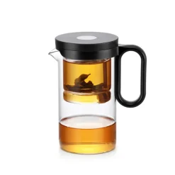 Outlet Brewy Glass Tea French Press, 500ml, Black Transparent French Press
