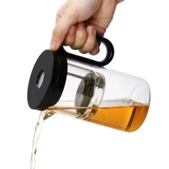 Outlet Brewy Glass Tea French Press, 500ml, Black Transparent French Press