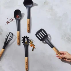 Sale Brownwood 5-Piece Kitchen Utensil Set, Brown Kitchen Utensils