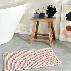 New Bubbles Chenille Bath Mat, 50cmx80cm, Pink Bath Mats