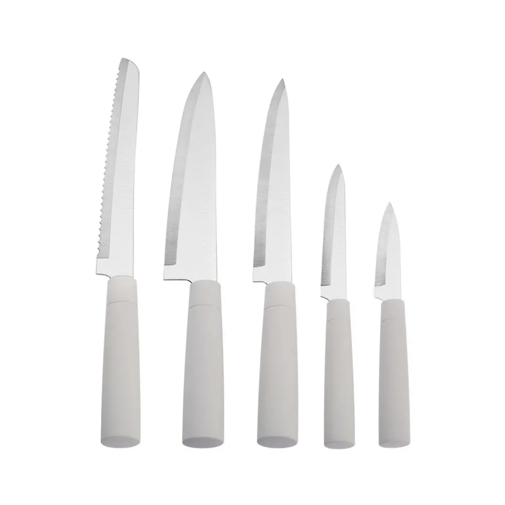 Discount Burby 14 Piece Knife Block Set, Cream Knife Sets