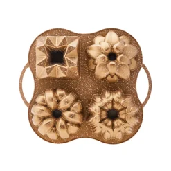 Sale Cake Pro Aluminium Cast Decorative Bundt Cake Tin, 4 Piece, 28cmx35cm, Cake Tins