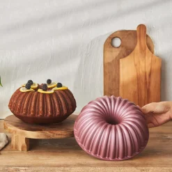 Best Cake Pro Aluminium Cast Decorative Bundt Cake Tin, 25.5cm, Pink Cake Tins