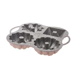 Clearance Cake Pro Aluminium Cast Decorative Bundt Cake Tin, 4 Piece, 28cmx35cm, Cake Tins