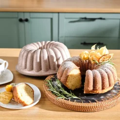 Hot Cake Pro Lina Aluminium Cast Decorative Bundt Cake Tin, 25.5cm, Rosegold Cake Tins