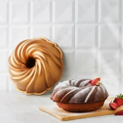 Online Cake Pro Pare Aluminium Cast Decorative Bundt Cake Tin, 24cm, Cake Tins