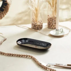 Outlet Calvin Ceramic Serving Platter, 26cm, Black Multi Serving Platters