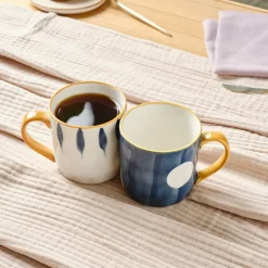 Discount Canarie 2 Piece Stoneware Mug Set, 350ml, Multicolour Mugs