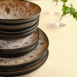 Online Catania 12-Piece Reactive Glaze Dinner Set for 4 People, Multi See All Dinner Sets|Reactive Glaze Dinner Sets