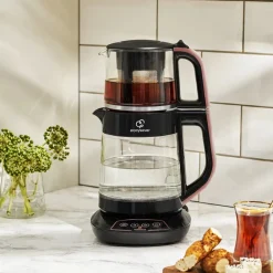 Outlet Caysever 3 in 1 Talking Automatic Tea Maker Kettle and Baby Food Water Preparation, 1700W, Tea Machines