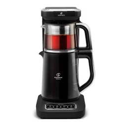 Sale Caysever Robotea Pro 4 in 1 Talking Automatic Tea Maker Kettle and Filter Coffee Maker, 2500W, Black Chrome Tea Machines