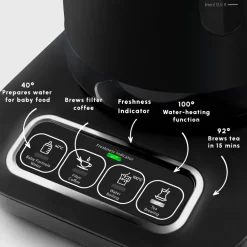 Sale Caysever Robotea Pro 4 in 1 Talking Automatic Tea Maker Kettle and Filter Coffee Maker, 2500W, Black Chrome Tea Machines