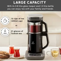 Best Caysever Robotea Pro 4 in 1 Talking Automatic Tea Maker Kettle and Filter Coffee Maker, 2500W, Space Grey Tea Machines