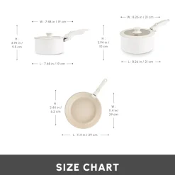 Discount Ceramica Comfort 6-Piece Non-Stick Induction Detachable Cookware Set, Cream Ceramic Cookware