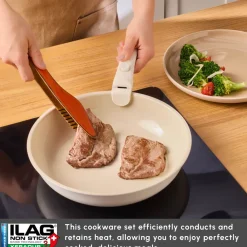 Discount Ceramica Comfort 6-Piece Non-Stick Induction Detachable Cookware Set, Cream Ceramic Cookware