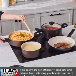 New Ceramica Iconic 7-Piece Non-Stick Induction Cookware Set, Ceramic Cookware