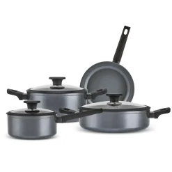 Clearance Ceramica Iconic Grey 7-Piece Non-Stick Induction Cookware Set, Grey Ceramic Cookware