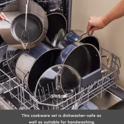 Outlet Ceramica Steel 3Ply Stainless Steel 7-Piece Induction Non-Stick Cookware Set, Silver Stainless Steel Cookware Sets