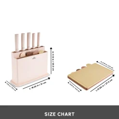 Clearance Chef’s Harmony 10-Piece Knife & Chopping Board Set, Beige Knife Sets