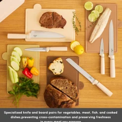 Clearance Chef’s Harmony 10-Piece Knife & Chopping Board Set, Beige Knife Sets