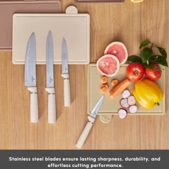 Clearance Chef’s Harmony 10-Piece Knife & Chopping Board Set, Beige Knife Sets