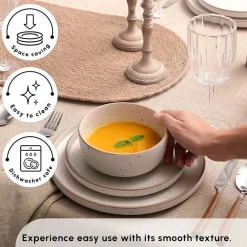 Online Chicago Dot 18-Piece Stoneware Dinner Set for 6 People, Multi See All Dinner Sets|Stoneware Dinner Sets