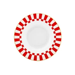 Online Circus Porcelain Pasta Bowl, 20cm, Red White Gold Pasta Bowls