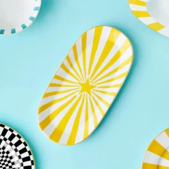 Discount Circus Porcelain Serving Platter, 20cm, White Gold Serving Platters