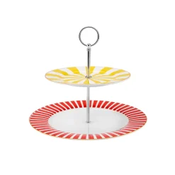 New Circus Porcelain 2-Tier Cake Stand, 27cm, Multi Serving Platters