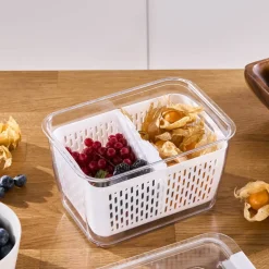 Hot Citrus Vegetable / Fruit Storage Container, L, White Storage Containers