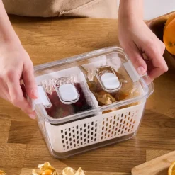 Hot Citrus Vegetable / Fruit Storage Container, L, White Storage Containers