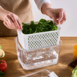 Hot Citrus Vegetable / Fruit Storage Container, L, White Storage Containers