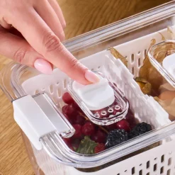 Hot Citrus Vegetable / Fruit Storage Container, L, White Storage Containers