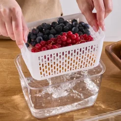 Hot Citrus Vegetable / Fruit Storage Container, L, White Storage Containers