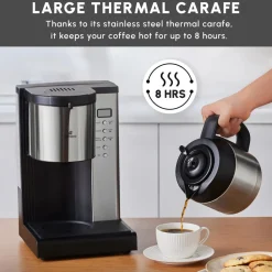 Hot Coffee Art Aroma Thermal Carafe Filter Coffee Machine, 1.2L, 1000 W, Inox Coffee Machines|Filter Coffee Machines