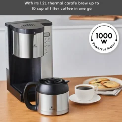 Hot Coffee Art Aroma Thermal Carafe Filter Coffee Machine, 1.2L, 1000 W, Inox Coffee Machines|Filter Coffee Machines