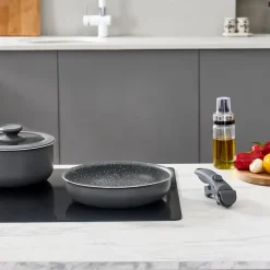 Discount Comfort 6-Piece Induction Non-Stick Detachable Cookware Set, Black Ceramic Cookware