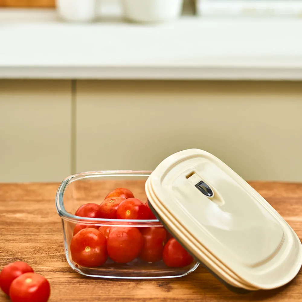 Sale Cream Vacuum Storage Container, 0.9L, Transparent Storage Containers