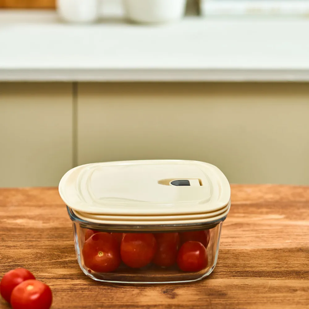 Sale Cream Vacuum Storage Container, 0.9L, Transparent Storage Containers