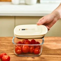 Sale Cream Vacuum Storage Container, 0.9L, Transparent Storage Containers