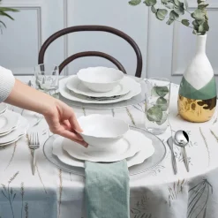 Sale Daisy 12-Piece Bone China Dinner Set for 4 People, White See All Dinner Sets|Bone China Dinner Sets